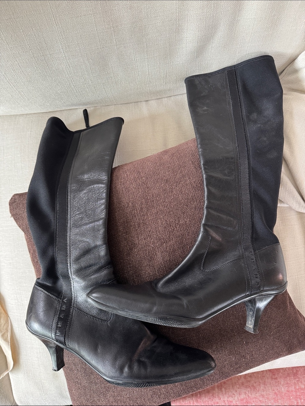 Vintage Prada black Leather Boots